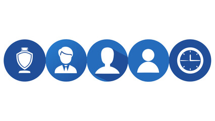 Teamwork and time management icons representing business concepts
