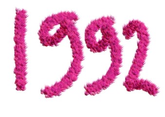 Text number  1992 decoration