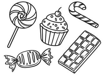 A delightful seamless pattern of vintage bakery treats including cakes, cupcakes, and muffins with sweet cherries and strawberries
