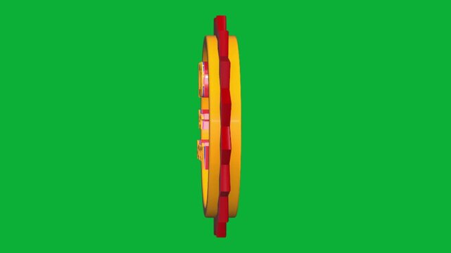 100-Year Warranty 3D Text Animation with Smooth Rotation on Green Screen Background