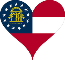 Heart design with Georgia flag in patriotic colors
