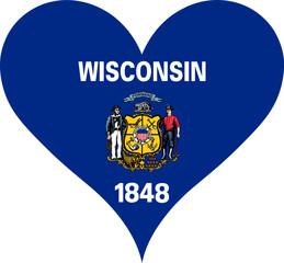 Heart symbol representing Wisconsin's pride and patriotism