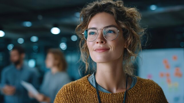 Taken from below, AI summarizes meeting notes for executive in high-tech workspace