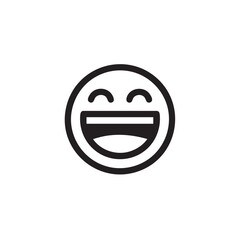 Obraz premium A line drawing of a smiling emoji with a wide grin.