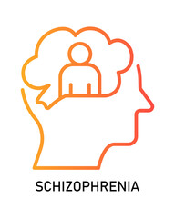 Black Outline Mind Thinking Head with Cloud Shape Person Icon