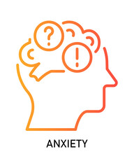 Line Art Head Profile Question Mark and Exclamation Insight Icon