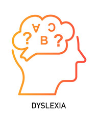 Outline Simple Style Brain Thinking Process with Question Marks Line Icon