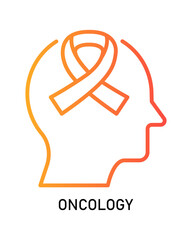 Simple Outline Awareness Ribbon Inside Human Head Illustration Graphic