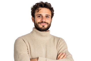 Fototapeta premium Sophisticated Style Portrait: a portrait of a confident man, showcasing his sophisticated style, with a captivating gaze, radiating charm and a refined aesthetic