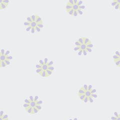 Cute floral seamless pattern with flowers and branches. Wildflower vector illustration in spring or summer. Elegant template for fabric, wallpaper, stationery, wrapping, card, and phone cases.