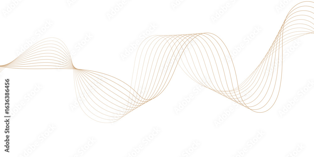 Poster Flowing abstract brown lines for waves across a white background, creating a sense of calm and movement design is minimalist and elegant.