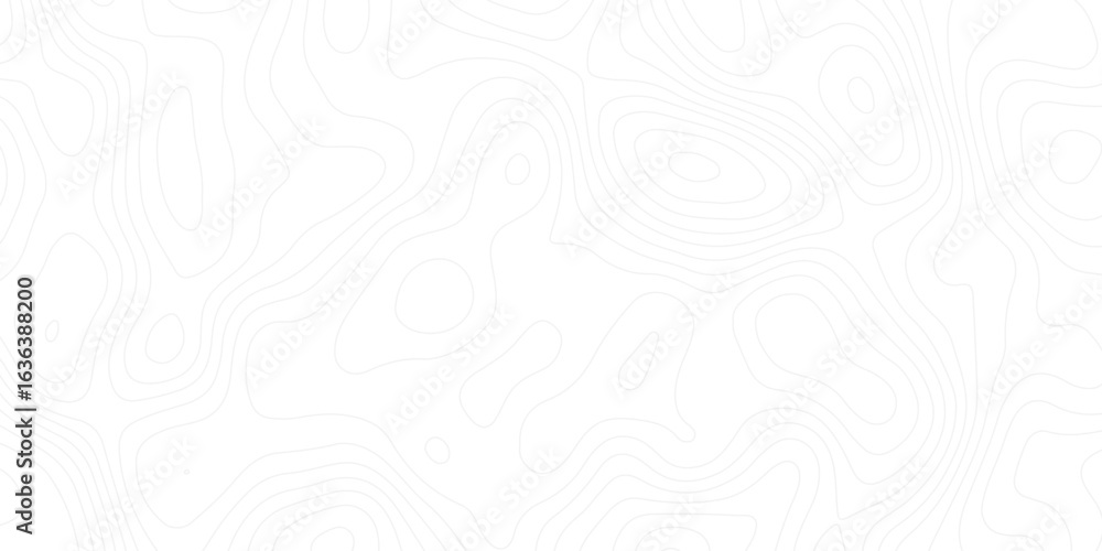 Poster light elevation map pattern with gentle curves and thin contours on a white surface, ideal for archi