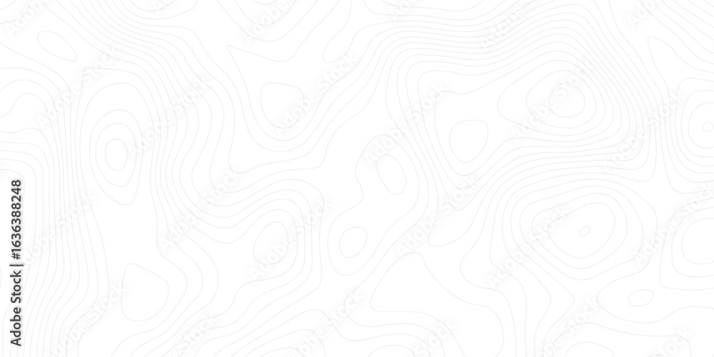 Poster light elevation map pattern with gentle curves and thin contours on a white surface, ideal for archi