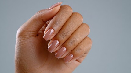 Beauty close-up of hand and wrist with manicure isolated background soft focus on nails elegant presentation