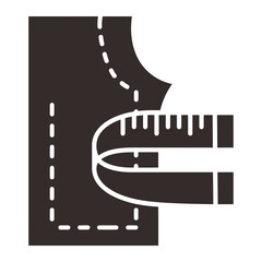 Clothing Pattern and Measuring Tape Icon for Tailoring and Sewing