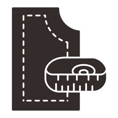 Clothing Pattern and Measuring Tape Icon for Tailoring and Sewing