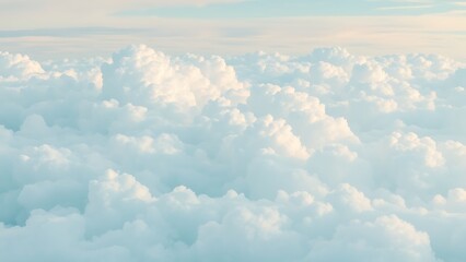 パステルカラーの壮大な雲海が広がる幻想的な空