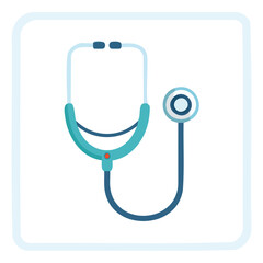 Stethoscope Icon with Rounded Square Frame - AI Generated