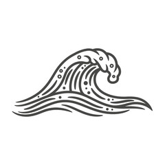 Ornate Ocean Wave Design with Detailed Crest