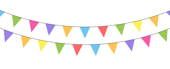 Obraz premium Colorful bunting and garland. Carnival garland with flags. vector graphics, eps 10