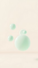 Obraz premium 光と影が織りなすミントグリーンの球体背景