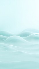 ミントブルーの柔らかな波と光のきらめく抽象背景
