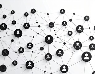 Abstract Network Graphic Design With Black And White Users