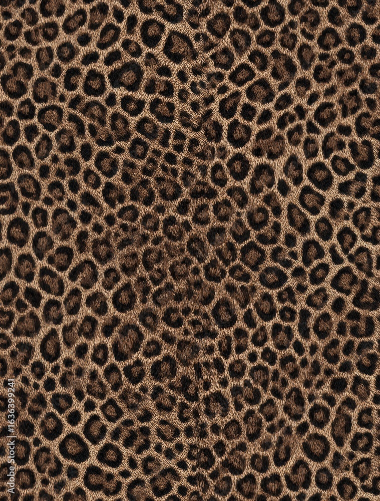 Poster realistic leopard print pattern for textiles and backgrounds