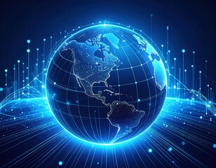 Obraz premium Global Networked Earth Graphic