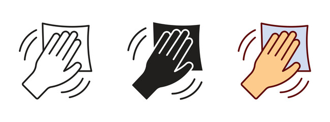 Hands Wiping on a Towel Vector Icon.  Vector Illustration .
