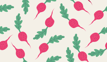 Cute beetroot pattern background vector design