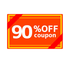 背景透過の90パーセントオフクーポン券イラスト素材