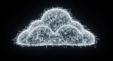 Digital Cloud Computing Technology Concept Illustration
