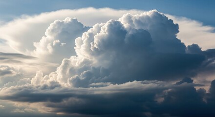 Dramatic Cumulus Clouds in Blue Sky