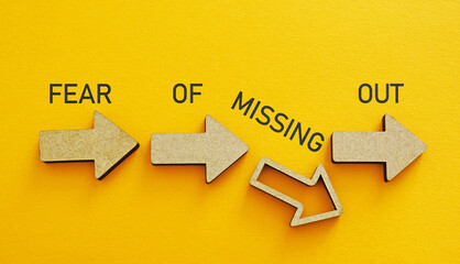 Fear of missing out is shown using the text