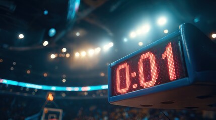 Countdown Timer at Basketball Game Final Seconds with Excitement