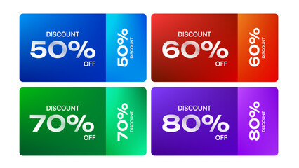 Discount Coupon with code red coupon BOGO, 50% 60%, 70%, 80% off coupon voucher discount coupon with modern colours.