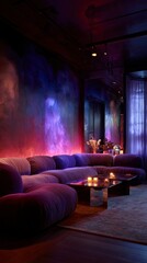 Fototapeta premium Modern purple living room interior