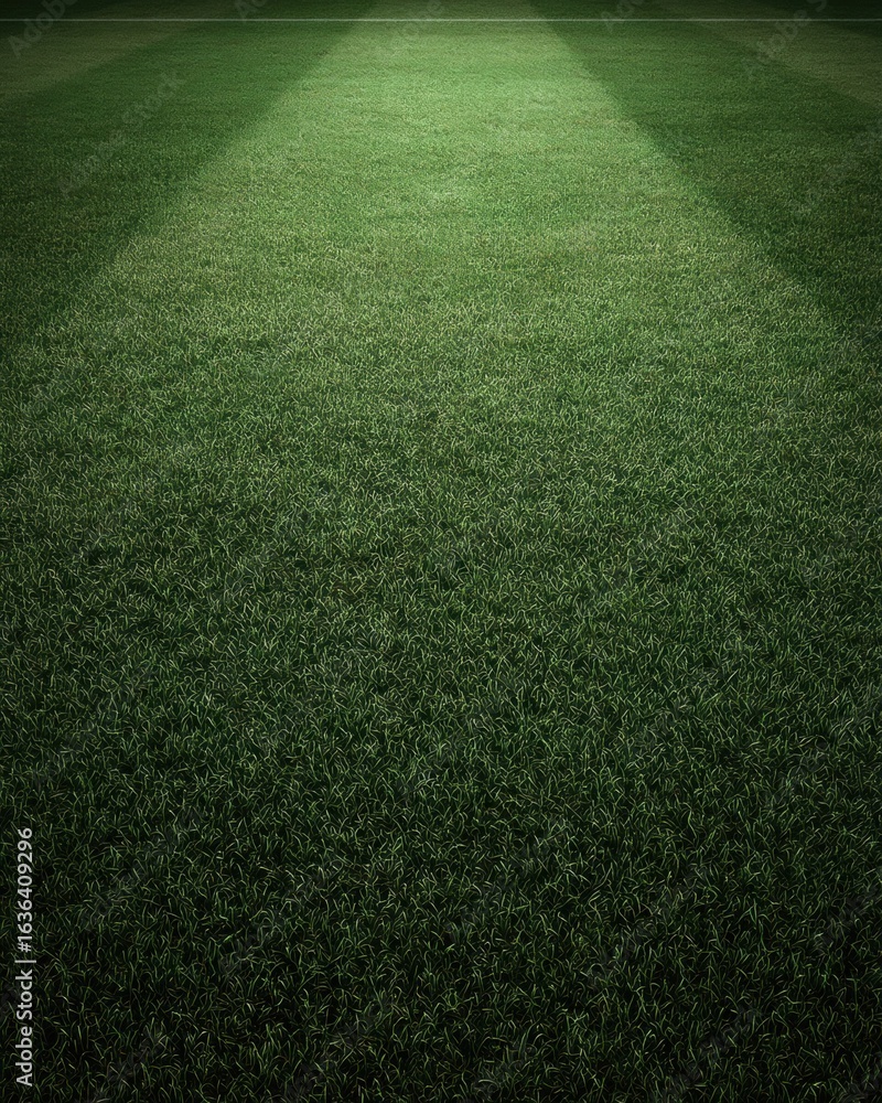 Poster lush green grass field with soft light and texture patterns