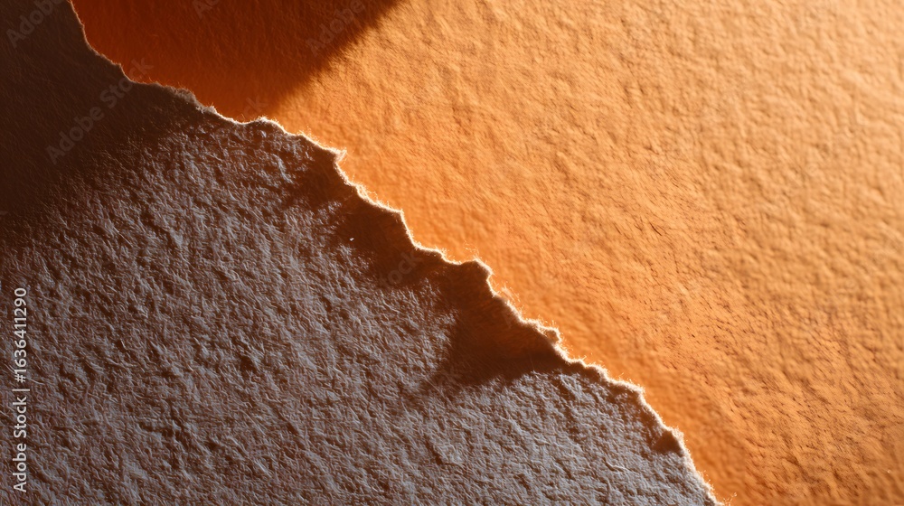 Poster close-up of torn paper with a gradient of colors.