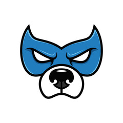 Dog Face Wearing Blue Superhero Mask Icon