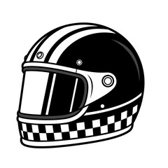 Fototapeta premium Black and White Striped Racing Motorcycle Helmet Illustration