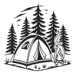 set of camping icons
