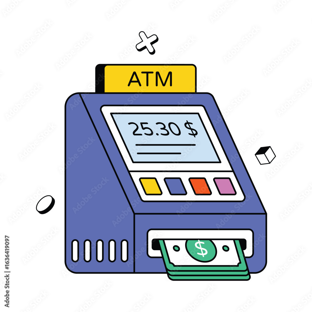 Poster atm concept vector icon eps 10 file