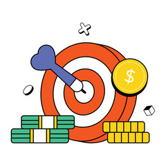 Money Target Concept Vector Icon Eps 10 File