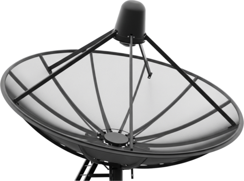 Modern satellite dish capturing signals against a clear sky