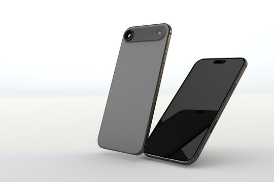 iPhone 17 air a modern smartphones mockup, mockup display, touch screen. gray phone 17 air a 3D render mobile concept