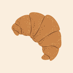 Freshly baked croissant, perfect for breakfast menus, bakery ads, or coffee shop designs.