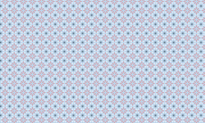 Decorative Batik Pattern with Floral and Geometric Symmetry