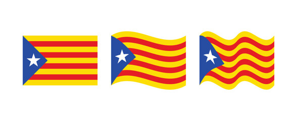 Set Catalonia Flag Collection in Flat Vector Design
